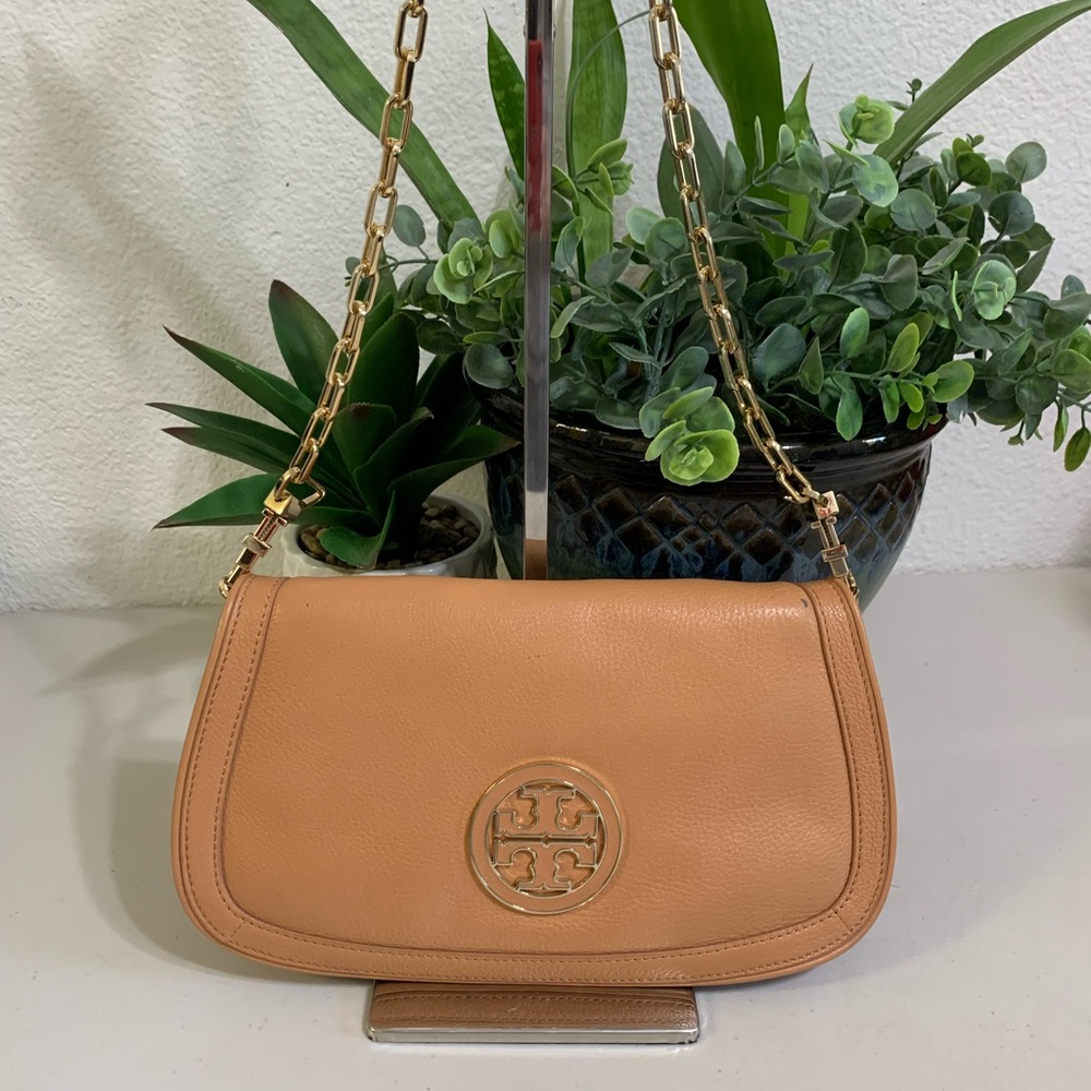 👜💕 TORY BURCH Crossbody Tan Leather Bag